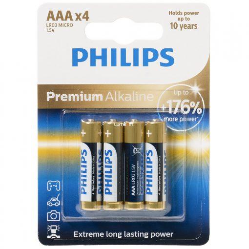 باتری نیم قلمی فیلیپس Premium Alkaline بسته چهار عددی