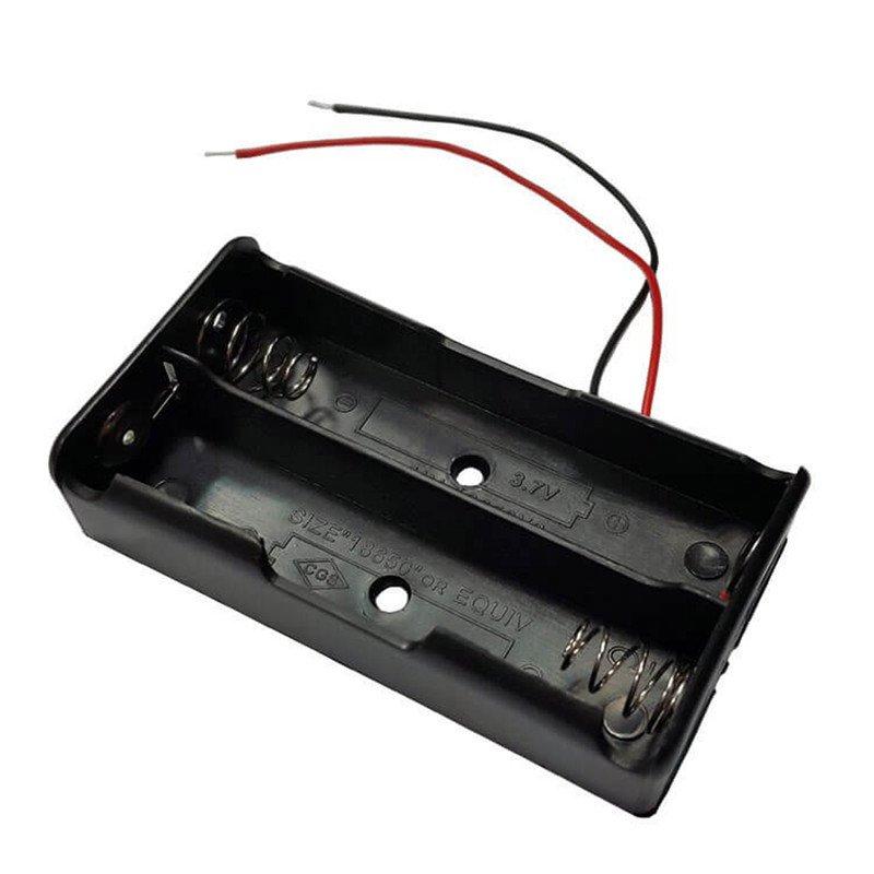جا باتری دو تایی لیتیوم یون 18650 با سیم بدون کانکتور فلت اتصال سری (افزایش ولتاژ)