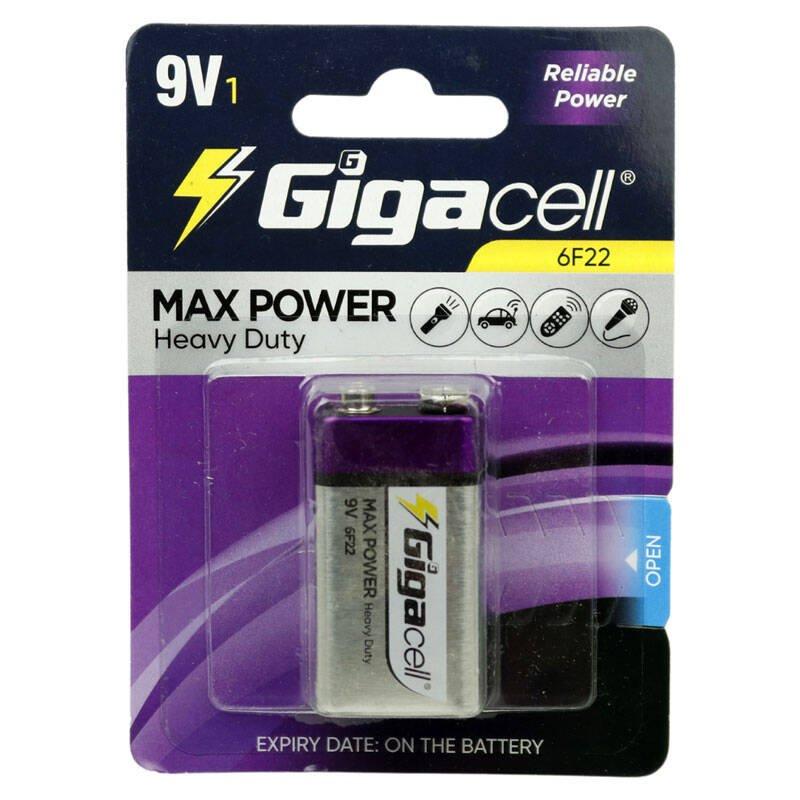 باتری کتابی 9 ولتی گیگاسل Gigacell MAX POWER 6F22 9V کارتی