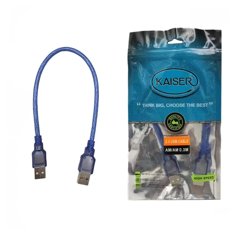 کابل لینک USB 2.0 کایزر شیلد دار طول 30 سانتی متر