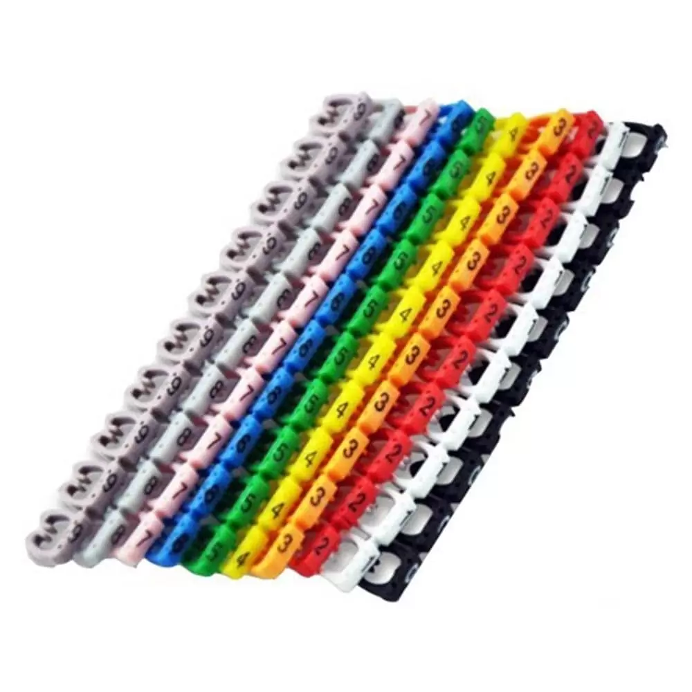 شماره لیبل کابل شبکه نظم دهنده سیم فشاری حلقوی دور کابل شبکه مدل KM3 بسته 100 عددی