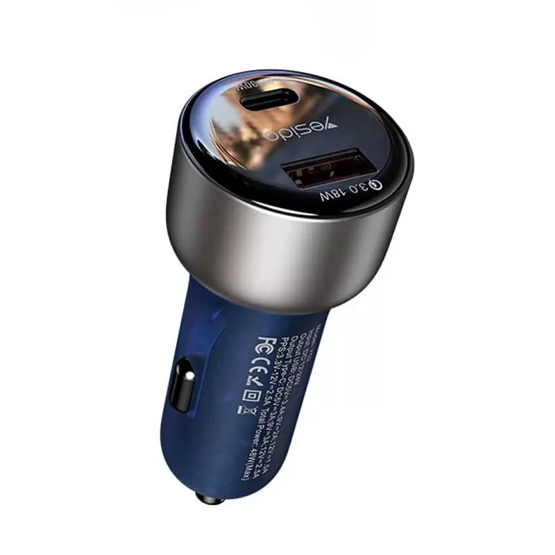 شارژر فندکی سوپر فست یسیدو Y52 3.4A QC3.0 PD 30W