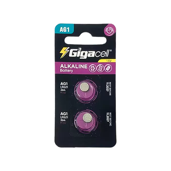 باتری سکه ای آلکالاین گیگاسل AG1 بسته 2 عددی
