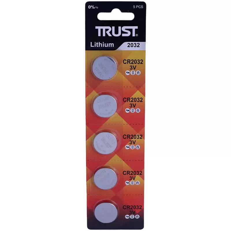 باتری تراست سکه ای مدل CR 2032 بسته پنج عددی