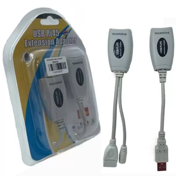 مبدل افزایش طول USB2.0 افزاینده 45 متری طول USB تحت شبکه پاور دار آداپتور خور ونتولینک