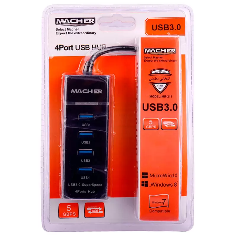 هاب 4 پورت USB3.0 مچر مدل MR-211