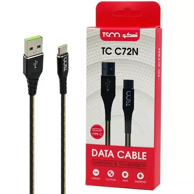 کابل تایپ C تسکو تبدیل USB به USB-C تسکو مدل TC C72Nطول 1 متر