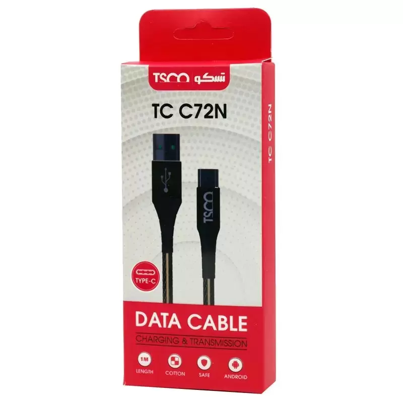کابل تایپ C تسکو تبدیل USB به USB-C تسکو مدل TC C72Nطول 1 متر