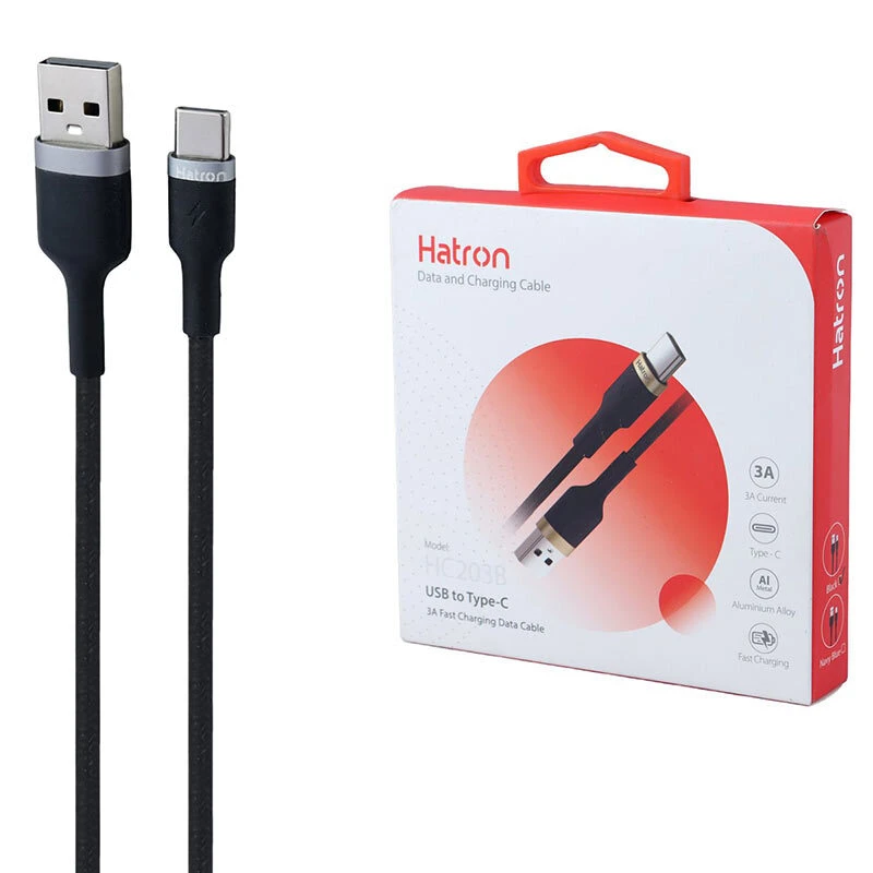 کابل تبدیل USB به USB-C هترون مدل HC203B طول 1 متر