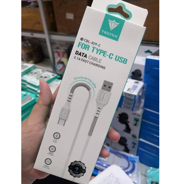 کابل تایپ سی فست شارژ 3.1 آمپر تکنیکس CBL-829-C طول 1 متر