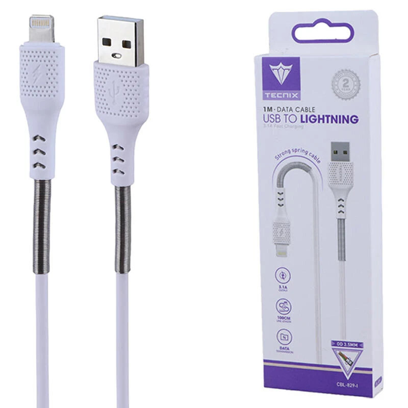 کابل لایتنینگ فست شارژ 3.1 آمپر تکنیکس CBL-829-i طول 1 متر