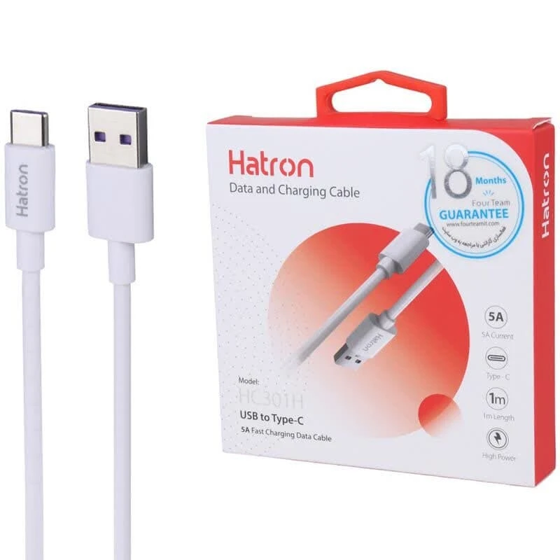 کابل تبدیل USB به USB-C هترون مدل HC301H طول 1 متر