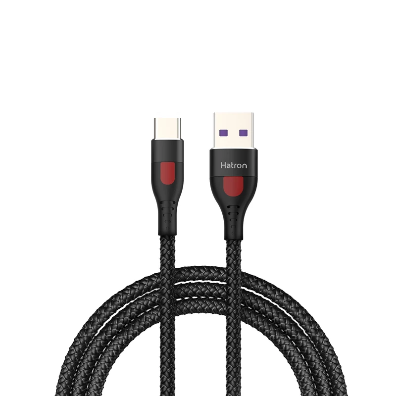 کابل USB به USB-C هترون مدل HC303HB طول 1 متر فست شارژ 5 آمپر