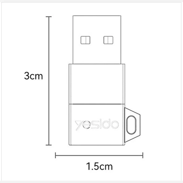 تبدیل OTG تایپ سی به USB یسیدو GS34