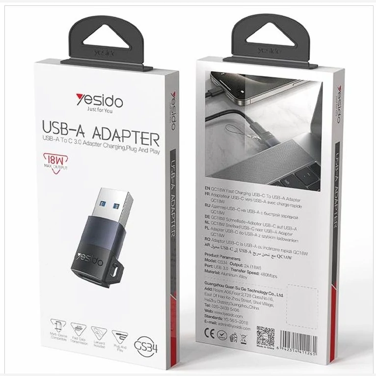 تبدیل OTG تایپ سی به USB یسیدو GS34